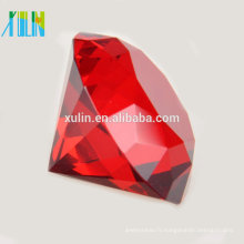 Grand 60mm Crystal Charm Rouge presse-papier en verre taillé grand bijoux de diamant géant